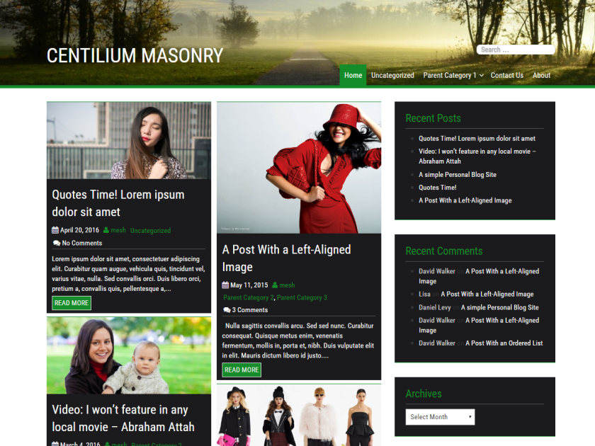 Centilium Masonry WordPress Theme