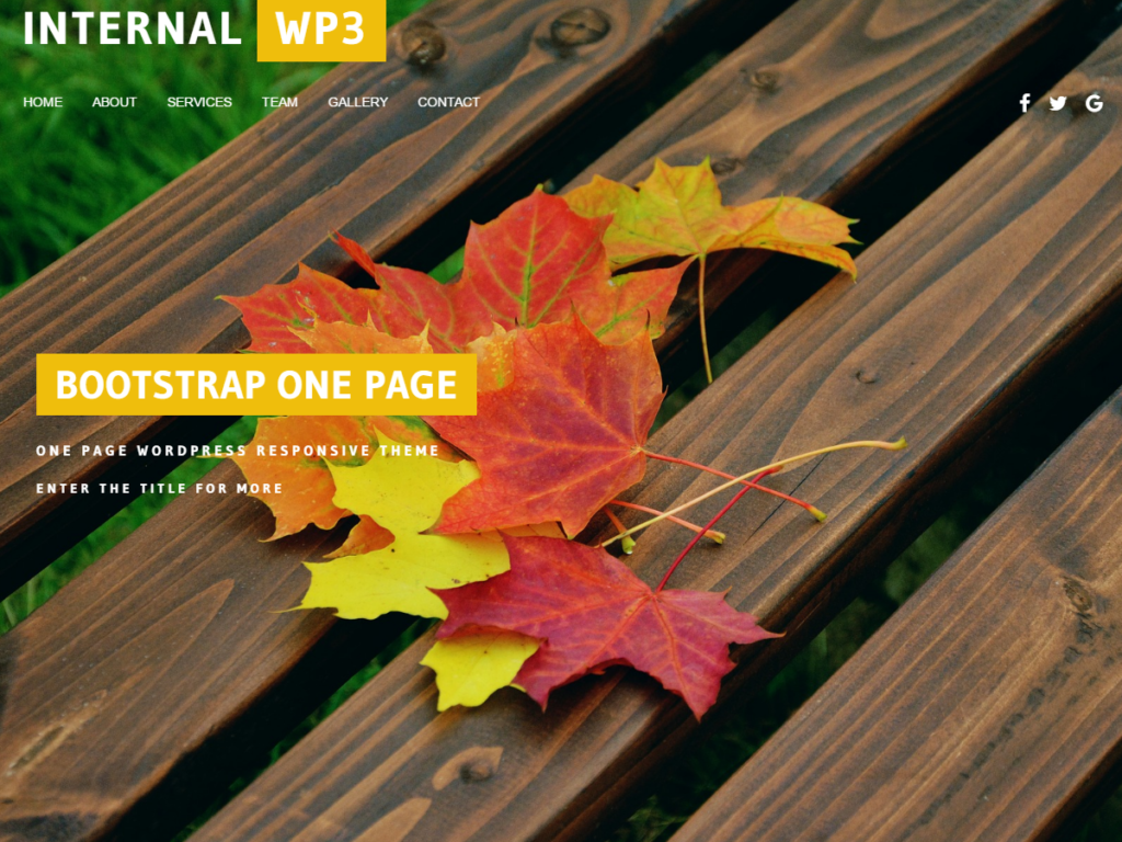 Internal WP3 One Page Simple Free WordPress Theme