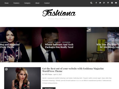 Fashiona Magazine & Blog WordPress Theme