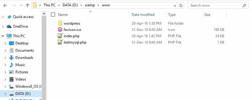wamp server folder