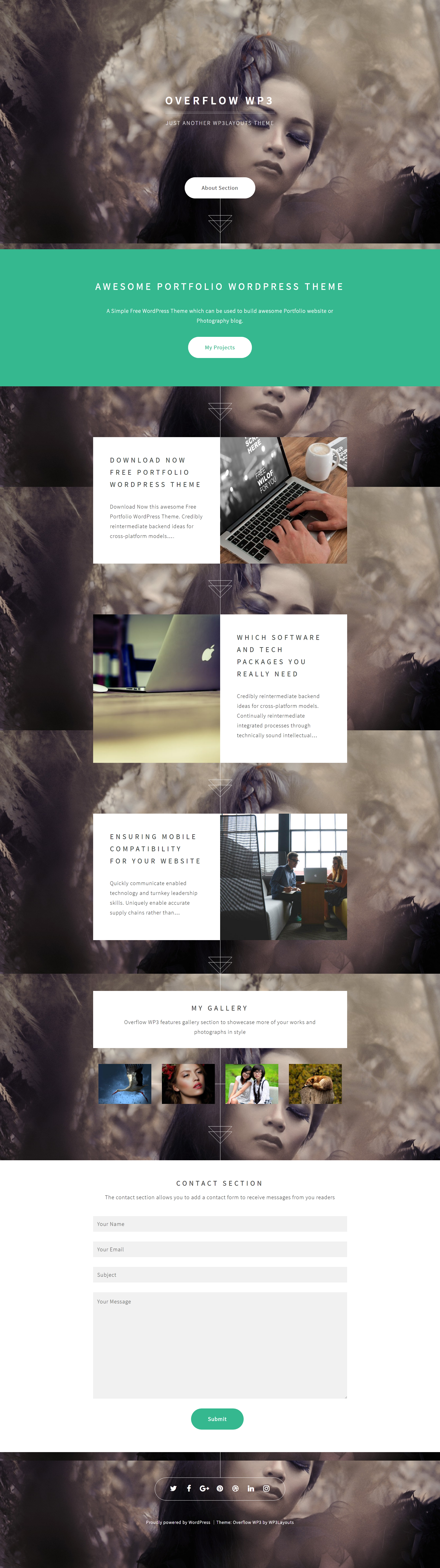 Overflow WP simple free portfolio WordPress Theme